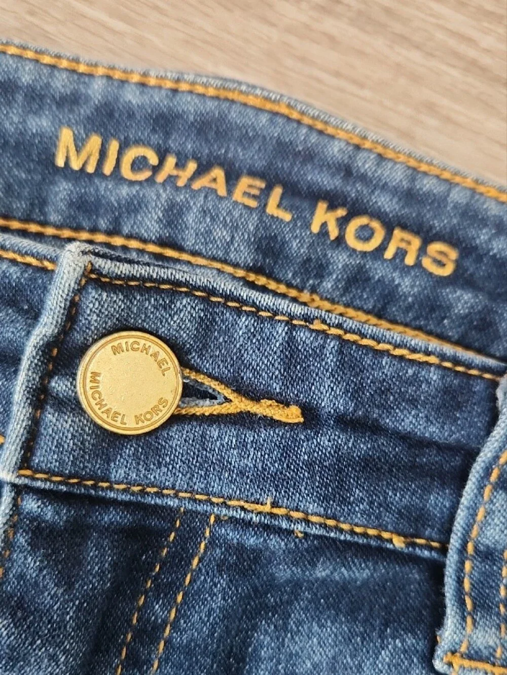Michael Kors Dark Blue Capri Jeans with Gold Zippers